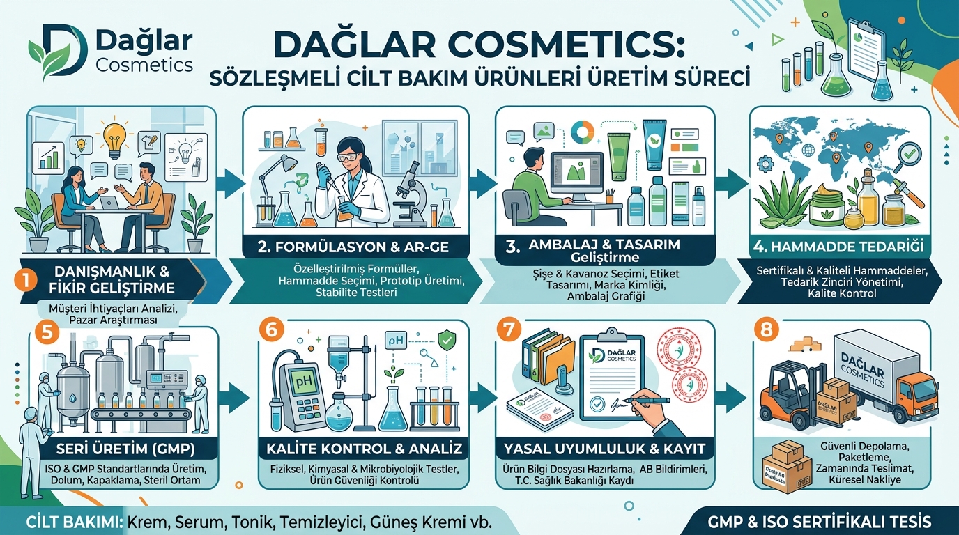 Fason cilt bakım ürünleri üretim süreci